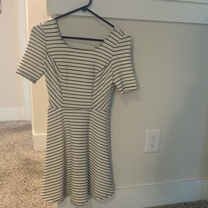 Speechless Black and White Striped Mini Dress